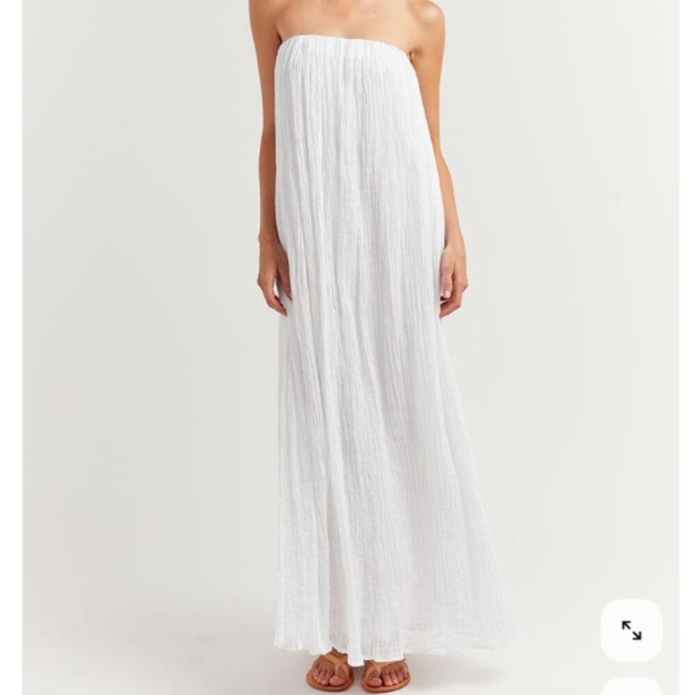 DISSH Nicol White Strapless Midi Dress- Size 10